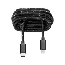 OnHand Black Nylon Charge & Sync USB-C to Lightning 5ft Cable