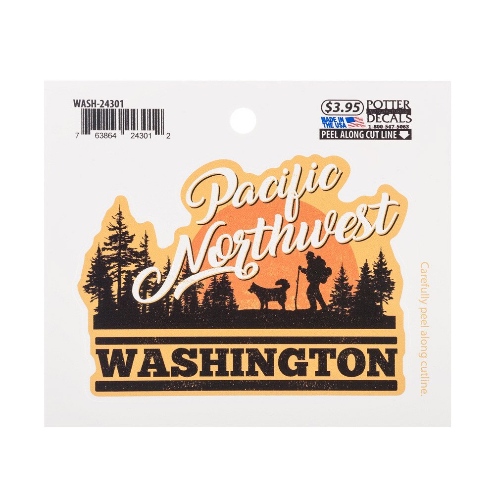 Orange Pacific Northwest Washington Decal Sticker