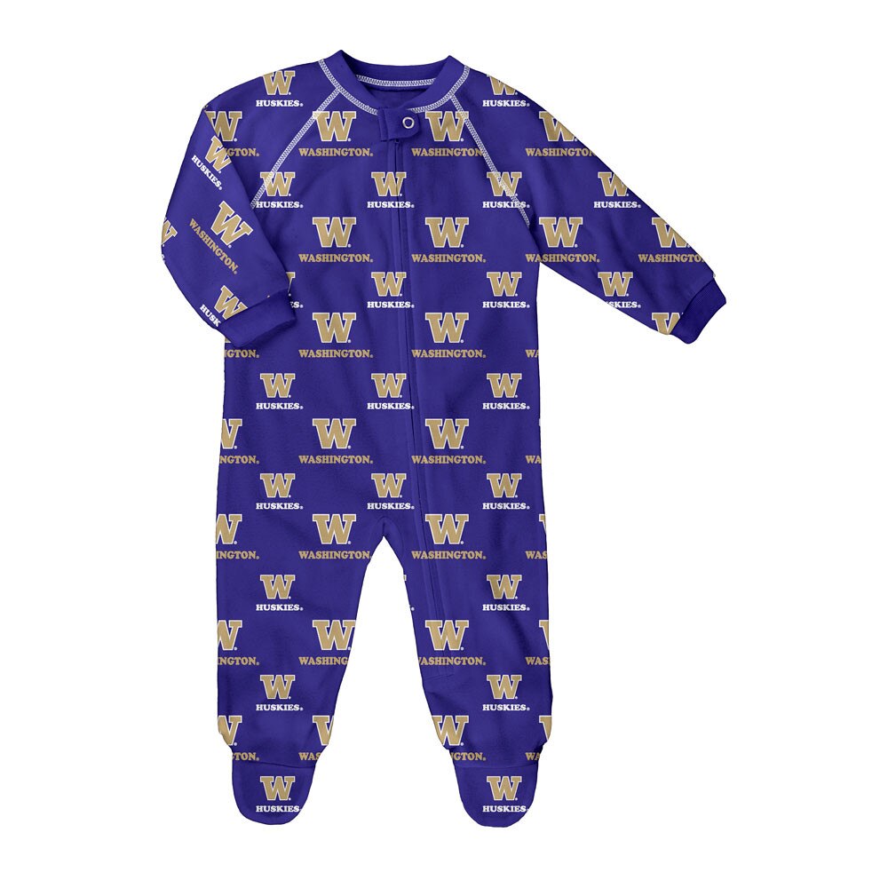 Gen2 Baby W Washington Huskies PJ Footed Bodysuit