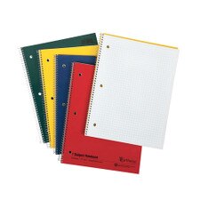 Oxford Assorted Quad Ruled Spiral Notebook 80ct - University Book