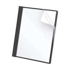 Oxford Black Clear Front Three Tang Premium Report Cover