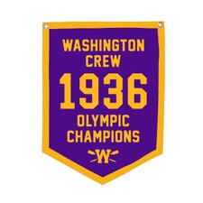 Oxford Boys In the Boat Purple Washington Crew 1936 Olympic Champions Printed Rafter Banner 16" x 24"