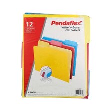 Pendaflex Write and Erase Letter File Folder 1/3 12-pack