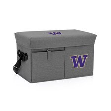 Picnic Time Gray W Washington Huskies Portable Ottoman Cooler