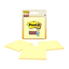 Post-it Canary Yellow 3"x3" Super Sticky Notes 3 Pack