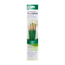 Princeton RealValue White Taklon Brush Set4pk