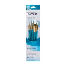 Princeton Value White Taklon Round/Flat Brush Set 5 piece