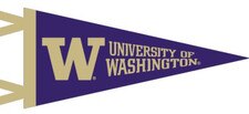 Collegiate Pacific Purple W University of Washington Pennant 4"x9"