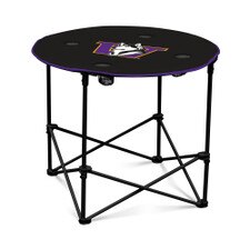 Purple and Black Retro Dog Round Tailgate Table