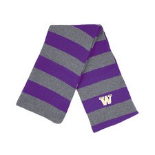 Purple & Gray Stripes UW Niagara Knit Scarf