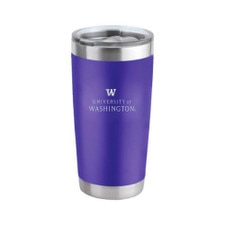 RFSJ Purple W University of Washington Huskies Laser Etched Travel Mug 20oz