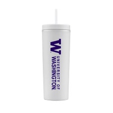 RFSJ White W U of Washington Huskies Silk Tumbler w/ Straw 18oz