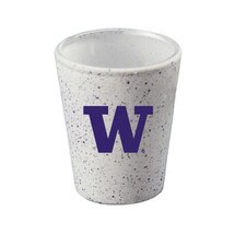 RFSJ White W Washington Huskies Purple Speckled Shot Glass 1.5oz