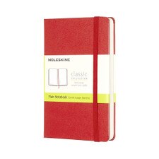 Red Pocket Plain Hard Cover Classic Notebook