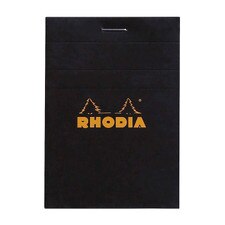 Rhodia Black 3"x4" 5x5 Quad Graph Top Stapled 80ct