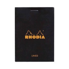 Rhodia Black 3"x4" Lined Top Stapled Notepad 80ct