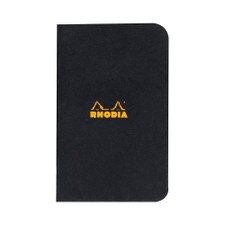 Rhodia Black 3"x4.75" 5x5 Quad Graph Side Stapled 24ct