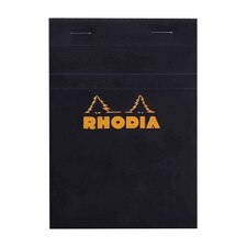 Rhodia Black 4"x6" 5x5 Quad Graph Top Stapled 80ct