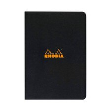 Rhodia Black 8.25"x11.75" Lined Side Stapled 48ct