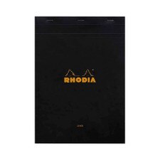 Rhodia Black 8.25"x11.75" Lined 3 Holes Top Stapled 80ct
