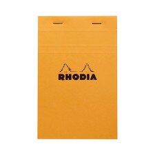 Rhodia Orange 4-3/8"x6-3/8" 5x5 Quad Graph Top Stapled 80ct