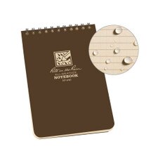 Rite in the Rain 4"x6" Top Spiral Memo Notebook 100ct Brown