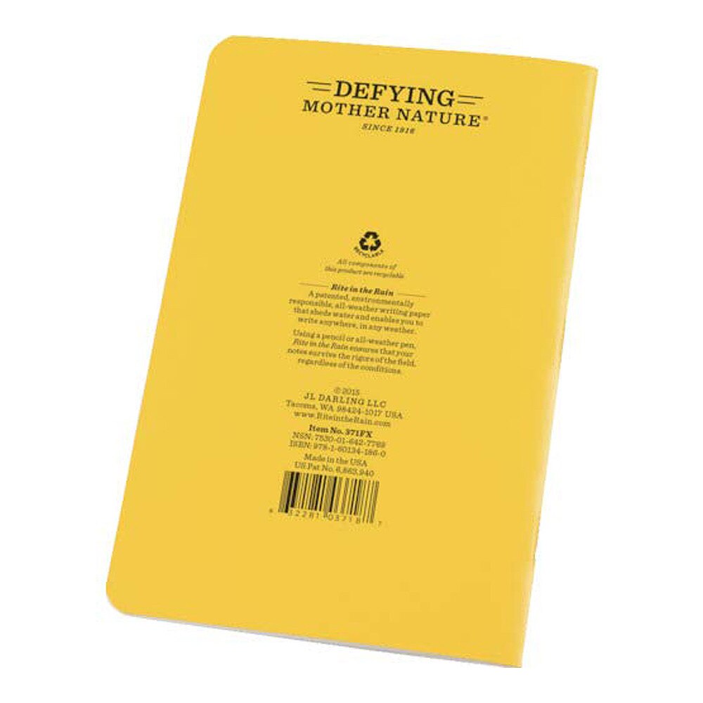 Rite in the Rain Journal Notebook Stapled Yellow 45/8"x7"