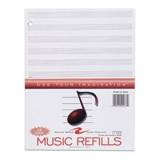 Roaring Spring 12 Staves 3 Hole Music Filler Paper 20ct