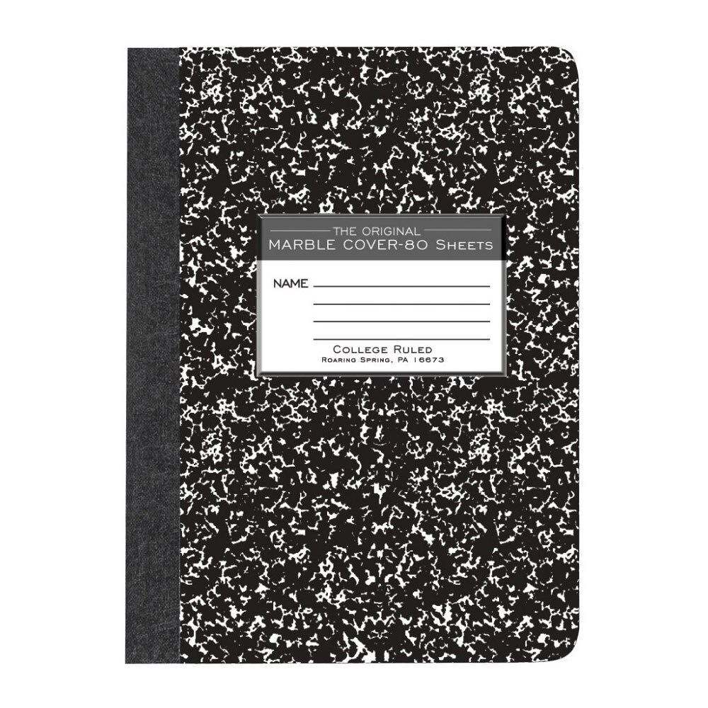 Roaring Spring Marble Composition Notebook College Black 9.75"x7.5"