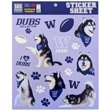 Washington Huskies Dubs Collection SDS Paw W Sticker Sheet