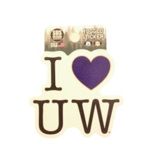 SDS I Heart UW Washington Huskies Rugged Sticker 3.5"