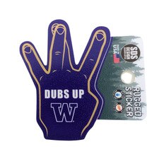 SDS Purple Dubs Up W Washington Huskies Rugged Sticker 3.5"
