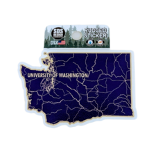 SDS Purple U of W State Watershed Washington Huskies Rugged Sticker 3.5"