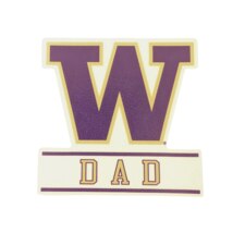SDS Purple W Dad Washington Huskies Rugged Sticker 3.5"
