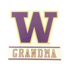 SDS Purple W Grandma Washington Huskies Rugged Sticker 3.5"