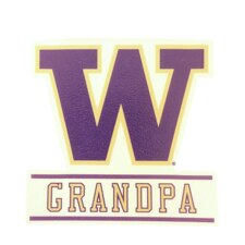 SDS Purple W Grandpa Washington Huskies Rugged Sticker 3.5"