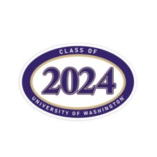 SDS University of Washington Huskies Class of 2024 Oval Vinyl Decal 6"