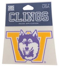 SDS Vault Dog W Washington Huskies Cling Inside Decal 3"