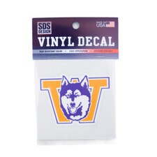 SDS Vault Dog W Washington Huskies Vinyl Decal 3"
