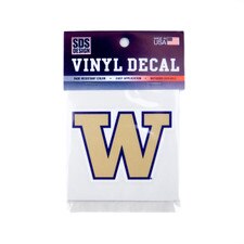 SDS W Washington Huskies Gold Fill Purple Outline Vinyl Decal 3"