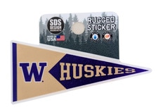 SDS W Washington Huskies Pennant Rugged Sticker 3.5"