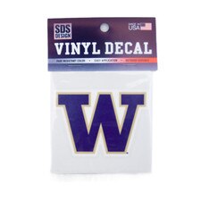 SDS W Washington Huskies Purple Fill Gold Outline Vinyl Decal 6"