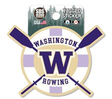 SDS W Washington Huskies Rowing Rugged Sticker 3.5"