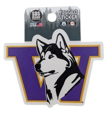 SDS Washington Huskies Retro Dog Rugged Sticker 3.5"