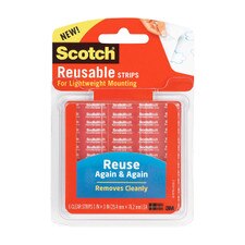Scotch Clear 1"x3" Reusable Strips 6 Pack