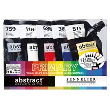Sennelier Abstract Primary 120ml Acrylic Paint Set 5pc