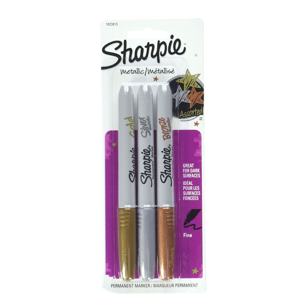 Sharpie Fine Tip Assorted Metallic Markers 3 Pack