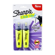 Sanford Sharpie Clear View Highlighters, Yellow - 2 pack