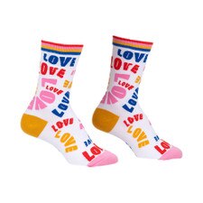Sock It To Me Love Love Love Women's Crew Socks Valentine Day Heart