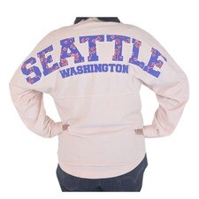 Spirit Jersey Soft Pearl Seattle Washington Cherry Blossom Crewneck